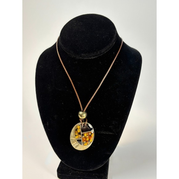 Kenneth Cole Jewelry - Pendant Necklace‎ Mosaic Inlay On Cord Kenneth Cole